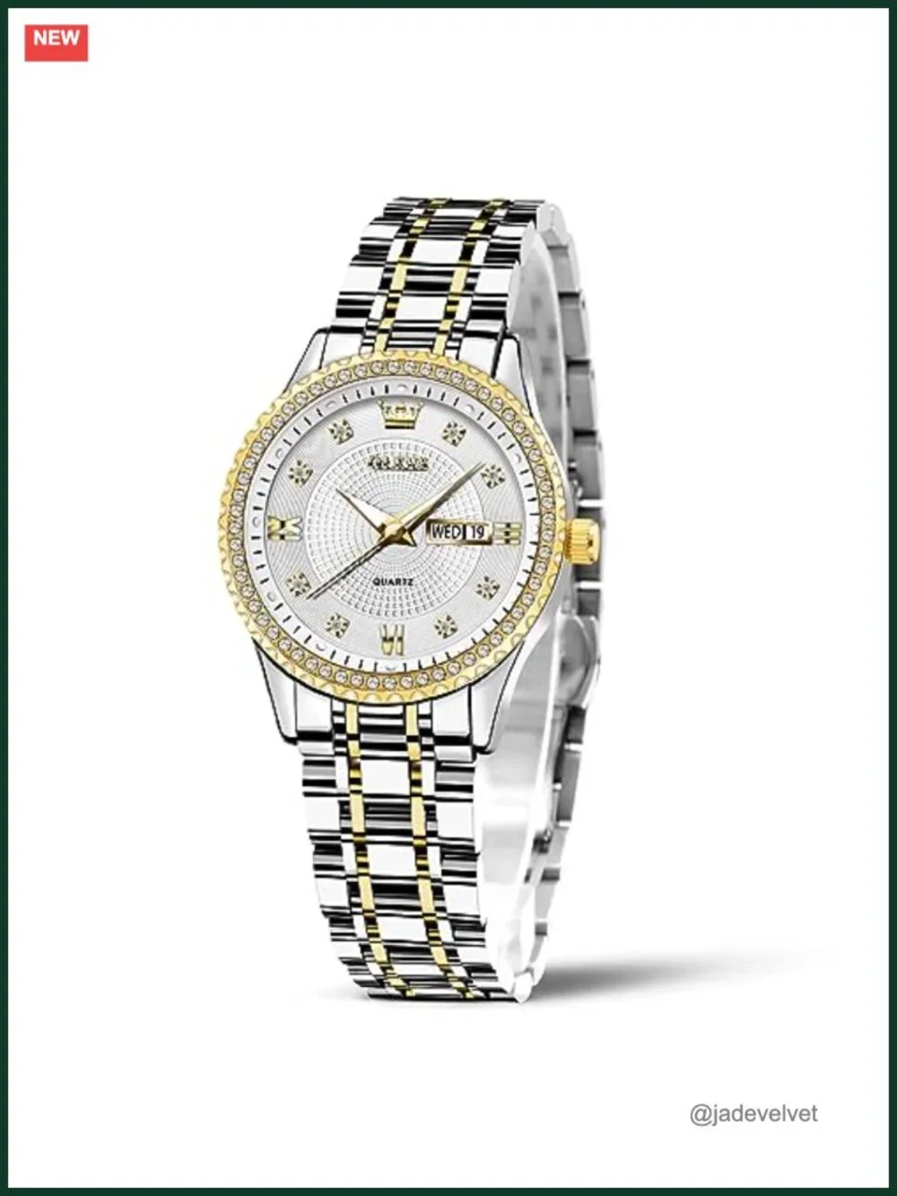 OLEVS Women's Small Face Two Tone Stainless Steel Quartz Watch